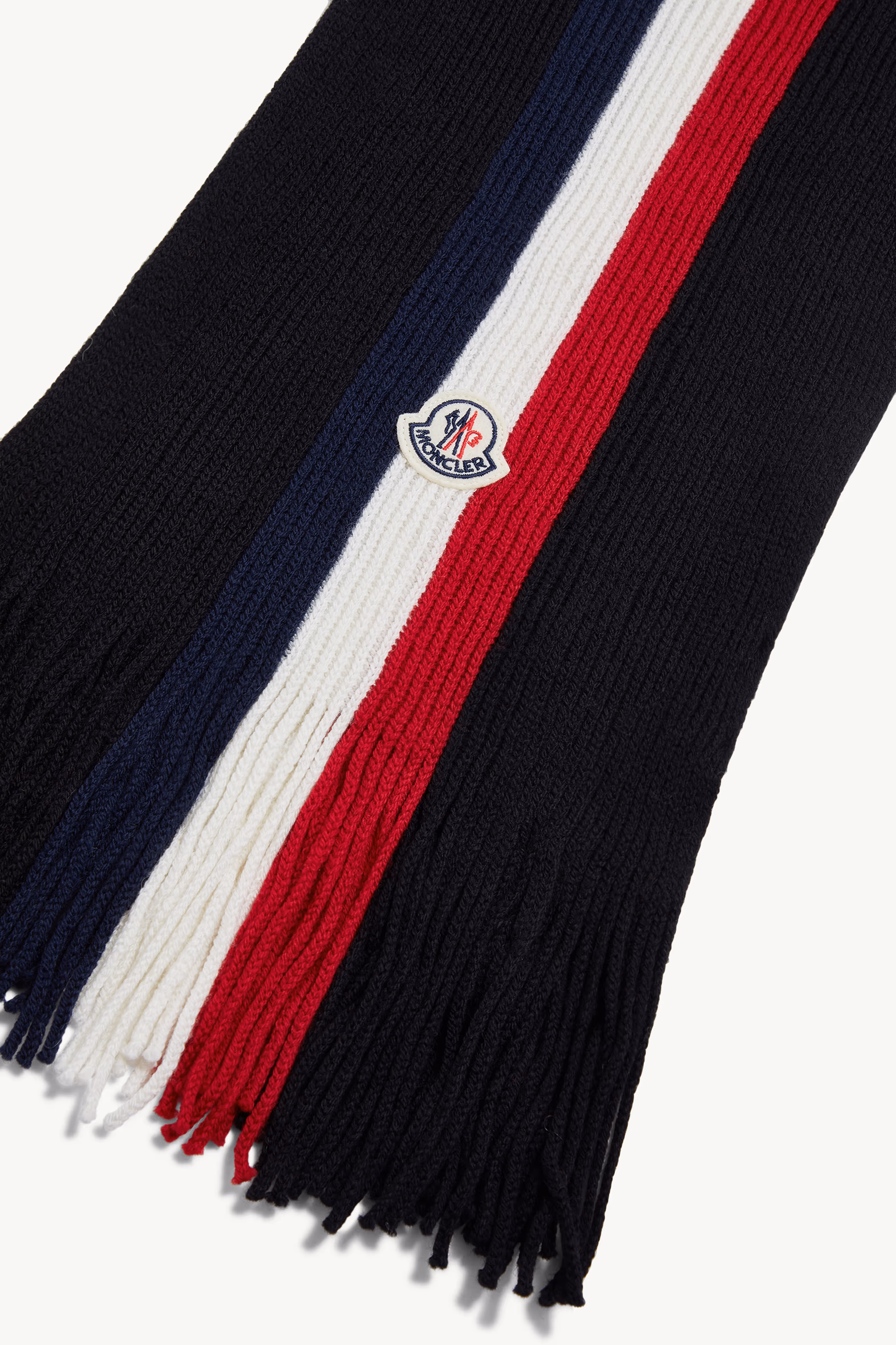 Bufanda de lana tricolor Hombre Negro Moncler 3